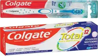 IGA Colgate Toothbrush 1 Pack, Total Toothpaste 115g, Smile for Good Mouthwash 500mL or Dental Floss 50m Selected Varieties offer