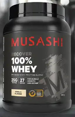 Discount Drug Stores Musashi 100% Whey Vanilla Flavour offer