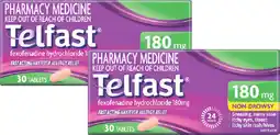 Discount Drug Stores Telfast 24 Hour Allergy Relief 180mg 30 Tablets offer