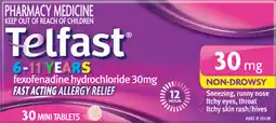 Discount Drug Stores Telfast 6-11 Years 30mg 30 Mini Tablets offer