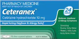 Discount Drug Stores Ceteranex Cetirizine 10mg 70 Tablets offer