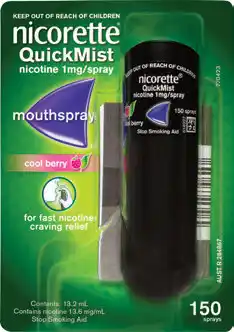 Discount Drug Stores Nicorette QuickMist Mouthspray Cool Berry 150 Sprays offer