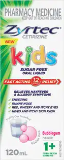 Amcal Pharmacies Zyrtec Kids Oral Sugar Free Liquid Bubble Gum offer