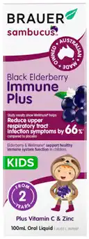 Amcal Pharmacies Brauer Sambucus Immune Plus For Kids Oral Liquid offer