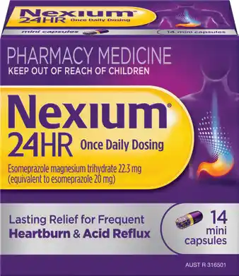Amcal Pharmacies Nexium 24hr 20mg 14 Mini Capsules offer