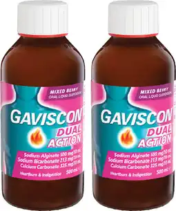 Amcal Pharmacies Gaviscon Dual Action Liquid Mixed Berry offer