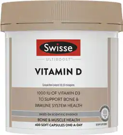 Discount Drug Stores Swisse Ultiboost Vitamin D 400 Capsules offer