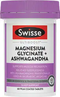 Discount Drug Stores Swisse Ultiboost Magnesium Glycinate + Ashwagandha 60 Tablets offer