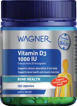 Discount Drug Stores Wagner Vitamin D3 1000IU 250 Capsules offer