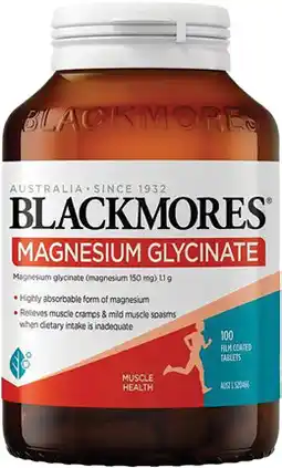Amcal Pharmacies Blackmores Magnesium Glycinate 100 Tablets offer