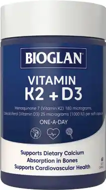 Discount Drug Stores Bioglan Vitamin K2 + D3 60 Capsules offer
