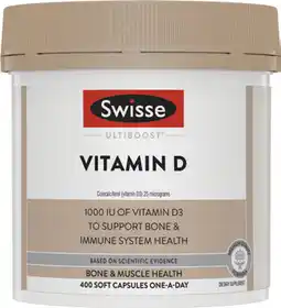 Amcal Pharmacies Swisse Ultiboost Vitamin D 400 Capsules offer