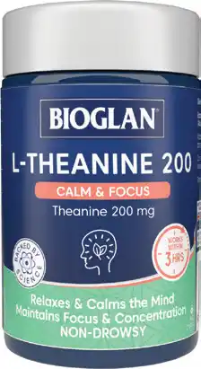 Amcal Pharmacies Bioglan L-Theanine 200 Calm & Focus 60 Capsules offer