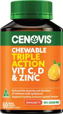 Discount Drug Stores Cenovis Triple Action Vit C, D & Zinc 60 Chewable Tablets offer