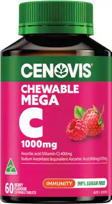 Discount Drug Stores Cenovis Chewable Mega C 1000mg Berry Flavour 60 Tablets offer