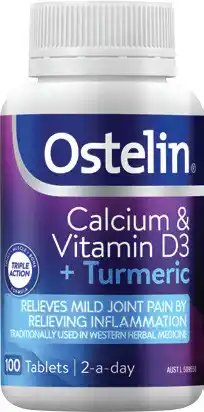 Discount Drug Stores Ostelin Calcium & Vitamin D3 + Turmeric 100 Tablets offer