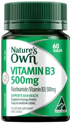 Amcal Pharmacies Nature’s Own Vitamin B3 500mg 60 Tablets offer