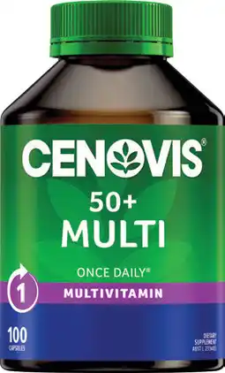 Amcal Pharmacies Cenovis Once Daily 50 + Multivitamin 100 Capsules offer