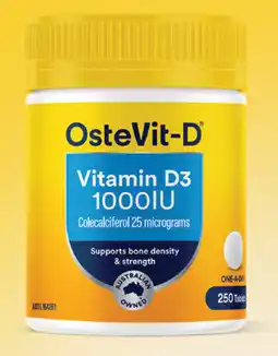 Amcal Pharmacies OsteVit-D Vitamin D3 1000IU 250 Tablets offer