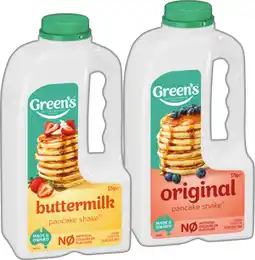 IGA Green’s Pancake Shake 325‑375g Selected Varieties offer