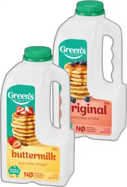 IGA Green’s Pancake Shake Selected Varieties offer