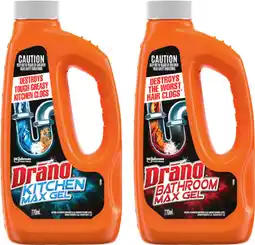 IGA Drano Bathroom or Kitchen Max Gel 770mL offer