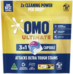 IGA OMO Ultimate Laundry Capsules 28 Pack or Liquid 2 Litre Selected Varieties offer
