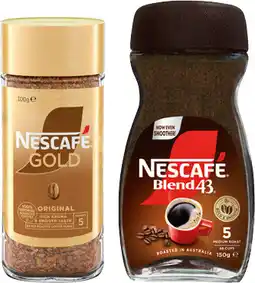 IGA Nescafé Blend 43 Instant Coffee 140-150g or Gold Instant Coffee 90-100g Selected Varieties offer