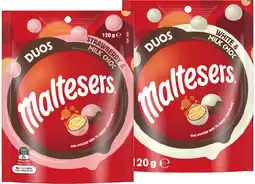 IGA NEW Maltesers Duos Strawberry or Milk & White Chocolate 120g offer