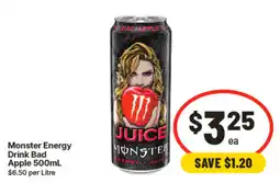 IGA Monster Energy Drink Bad Apple offer