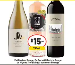IGA Fat Bastard Range De Bortoli Lifestyle Range Wynns The Siding Coonawarra Range offer