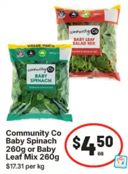IGA Community Co Baby Spinach offer