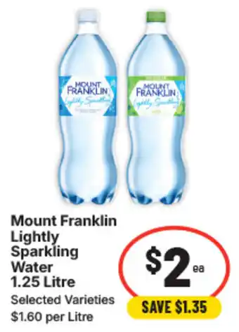 IGA Mount Franklin Lightly Sparkling Water offer