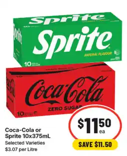 IGA Coca-Cola or Sprite 10x375mL offer