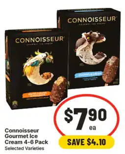 IGA Connoisseur Gourmet Ice Cream 4-6 Pack Selected Varieties offer