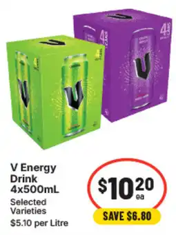 IGA V Energy Drink Selected Varieties offer