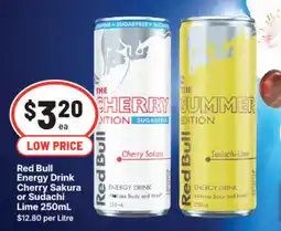 IGA Red Bull Energy Drink Cherry Sakura or Sudachi Lime offer