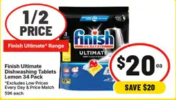 IGA Finish Ultimate Dishwashing Tablets Lemon offer