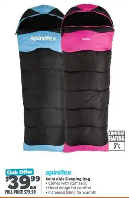 Anaconda spinifex Keira Kids Sleeping Bag offer