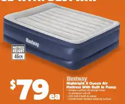 Anaconda Bestway Nightright II Queen Air Mattress With Built in Pump offer