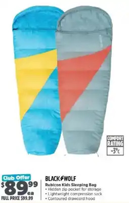 Anaconda Blackwolf Rubicon Kids Sleeping Bag offer