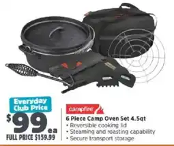 Anaconda Campfire 6 Piece Camp Oven Set 4.5qt offer