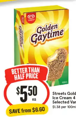 IGA Streets Golden Gaytime Ice Cream offer