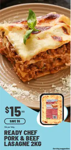 IGA Ready Chef Pork & Beef Lasagne offer