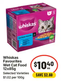 IGA Whiskas Favourites Wet Cat Food offer