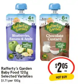 IGA Rafferty's Garden Baby Food Selected Varieties offer