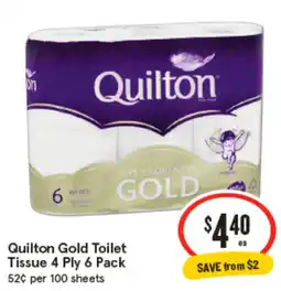 IGA Quilton Gold Toilet Tissue 4 Ply 6 Pack offer