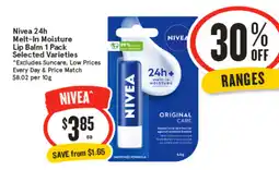 IGA Nivea 24h Melt-In Moisture Lip Balm offer