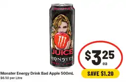 IGA Monster Energy Drink Bad Apple offer