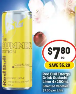 IGA Red Bull Energy Drink Sudachi Lime offer
